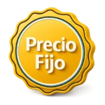 Icono sello amarillo con el texto: Precio Fijo