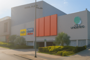 Render del centro comercial Unicentro, ubicado cerca al Condominio AWA